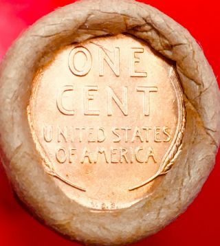 1863 INDIAN HEAD / 1909 VDB BANK OF SAN FRANCISCO OBW LINCOLN WHEAT PENNY ROLL 5