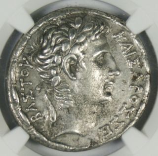 Roman Syria,  Antioch Bc 27 Augustus Tetradrachm Ngc Ch Xf Fine Style