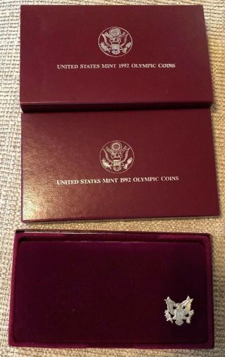1992 Olympic 2pc Proof Coin Set - U.  S.  & -