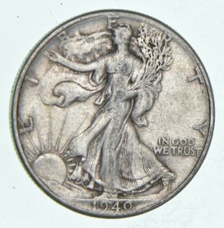 Xf,  1940 Walking Liberty 90 Silver Us Half Dollar - Coin 771