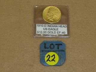 1910 - D Indian Head $10.  00 Gold Us Eagle - - Nr - 22