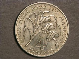 Barbados 1970 4 Dollars Fao Crown - Size Unc