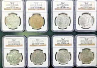 Ngc 1885 O - 1887 $1 Morgan Silver Dollar Ms66 8 Coins Olathe Dollar Hoard