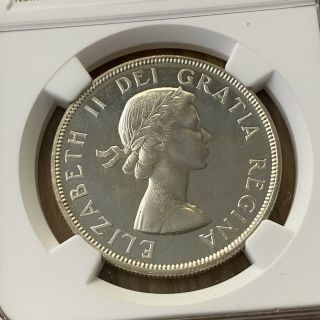 1954 Canada Silver $1 Dollar Ngc Pl65 - 010