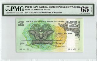 Papua Guinea Nd (1975) P - 1a Pmg Gem Unc 65 Epq 2 Kina