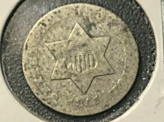 1851 - O Three Cent Silver