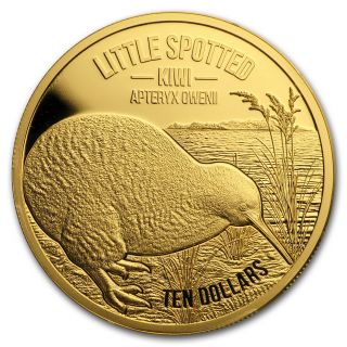 2018 Zealand 1/4 Oz Proof Gold $10 Kiwi - Sku 156696