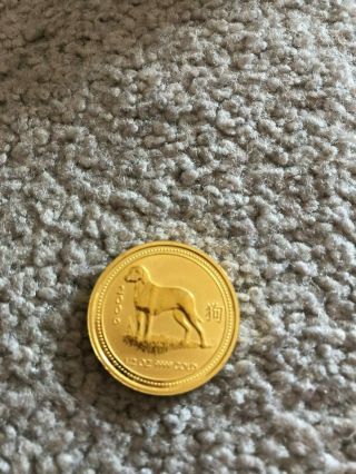 1/2 Oz Dog Gold 1/2 Ounce Australian Lunar Series I