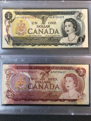 1969 - 1975/1979 Canada Multicolour Banknote Set $1 - $100 Stunning Quality