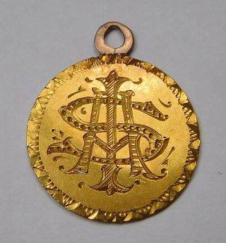 18?? Indian Head Gold One Dollar Love Token - Engraved " Asi "