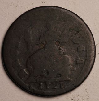 Pre Us Revolution Great Britain Uk British 1721 Copper Farthing Coin