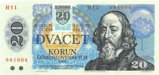 Slovakia 20 Korun 1988 / 1993 P 15 Series H 11 Uncirculated Banknote Mea9e
