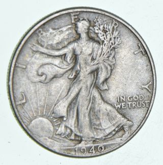 Xf,  1940 Walking Liberty 90 Silver Us Half Dollar - Coin 749