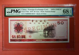 China/foreign Exchange Cert 1979 50 Yuan Specimen Pmg68