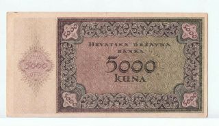 Croatia 5000 Kuna 1943 VF, 2