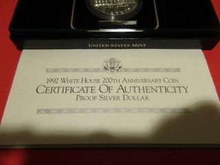 1992 WHITE HOUSE 200TH ANNIVERSARY PROOF SILVER DOLLAR W 4