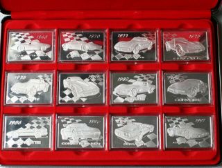 Complete Set Of 24 Franklin Sterling Silver Corvette Bars