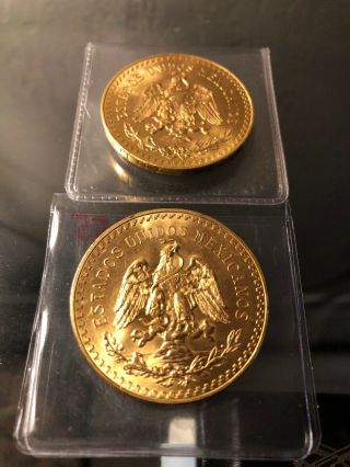 Set Of 2 50 Pesos 1947 Mexican Gold Coins 2