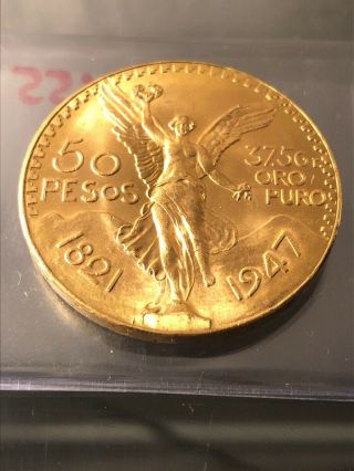 Set Of 2 50 Pesos 1947 Mexican Gold Coins 3