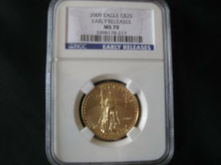 2009 1/2 Oz G$25 American Gold Eagle - Ngc Ms 70 (early Releases)