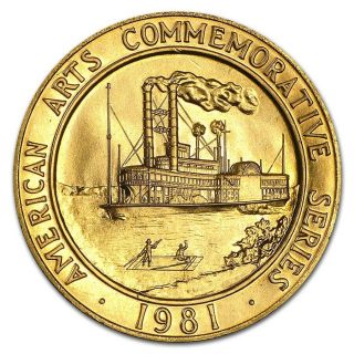 1981 Mark Twain American Arts 1oz Gold Medallion w/ Box and 2