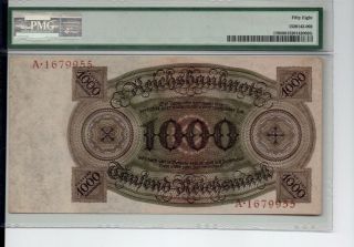 Germany 1000 Reichsmark 1924 AU 58 CERTIFIED 2