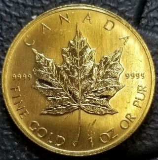1996 Queen Elizabeth II Canadian Maple Leaf,  $50 Gold Coin,  BU C91938 2