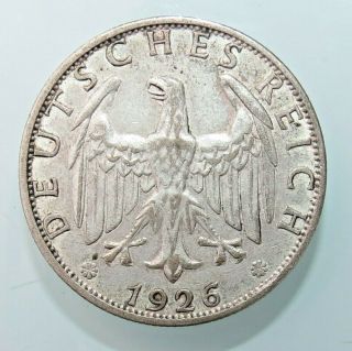 Germany - Weimar Republic 2 Reichsmark Km 45 1926 A See Silver