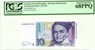 Germany 10 Deutsche Mark 1999 Federal Republic Pick 38 C Luck Money Value $480
