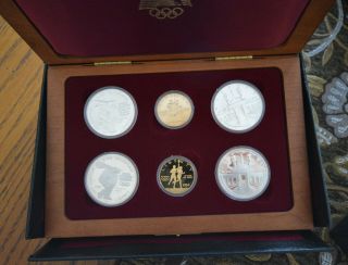 1983 & 1984 Us Olympic 6 - Coin Commemorative Set 1984 - W $10 Gold Ms & Pr