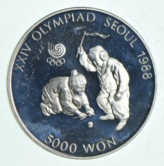 Silver - World Coin - 1988 South Korea 5000 Won - 16.  8g - World Silver Coin 696