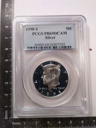 1998 - S 1/2 Dollar Silver Coin " Kennedy Half " (gr: 69) Bu Proof Cameo Km - A202c