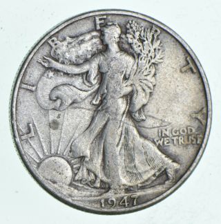 Xf,  1947 - D Walking Liberty 90 Silver Us Half Dollar - Coin 704