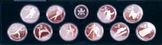 1988 - Canada Calgary Winter Olympic Games 10 Coin Proof Set 1oz.  999 Silver L5014