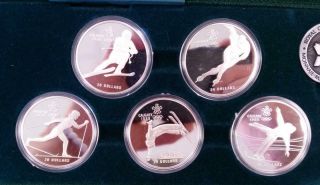 1988 - CANADA CALGARY WINTER OLYMPIC GAMES 10 Coin Proof Set 1oz.  999 Silver L5014 2
