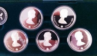 1988 - CANADA CALGARY WINTER OLYMPIC GAMES 10 Coin Proof Set 1oz.  999 Silver L5014 6