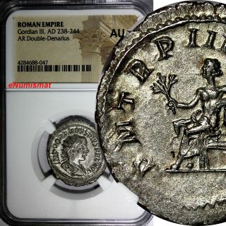Roman Empire Gordian Iii 238 - 244 Ad Ar Double Denarius - Securitas - Ngc Au