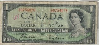 1 Dollars Canada 1954 Devil Face Coyne/towers Bonne