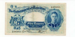 Mauritius : 5 Rupees 1937 " King Georges Vi "