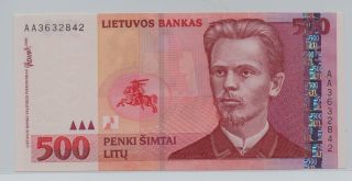 [$] Lithuania,  2000,  500 Litu,  Gem Unc