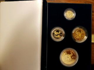 1988 AMERICAN EAGLE GOLD BULLION 4 - COIN PROOF SET IN CASE WITH 2