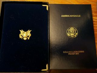 1988 AMERICAN EAGLE GOLD BULLION 4 - COIN PROOF SET IN CASE WITH 3