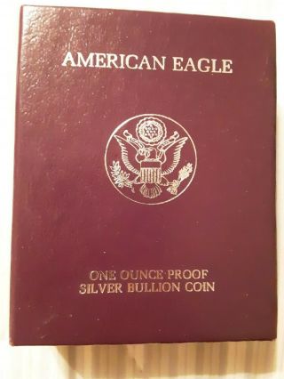 1988 - S American Eagle One Ounce Proof Silver Bullion Coin Orig Box