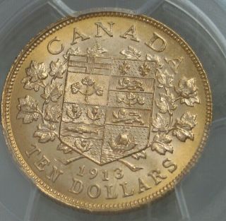 1913 CANADA $10 GOLD COIN PCGS MS 63 (CANADIAN GOLD RESERVE) 4