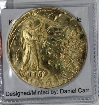2016 Daniel Carr Brass Polished Knights Of The Coin Table Kotct Hologram