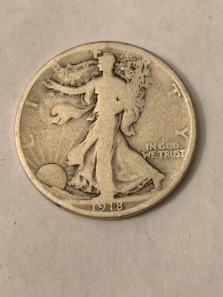 Better Date 1918 - S Walking Liberty 90 Silver Us Half Dollar