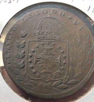 Brasil Colonial Countermark 40 Reis 1875b Grade