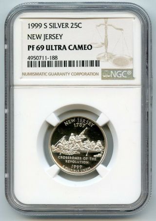 1999 S Silver Quarter 25c Jersey Ngc Pf69 Ultra Cameo 4950711 - 188