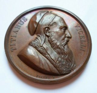 France / Titian Italian Painter 1880 French Drawing Award Medal By Pietri,  Box