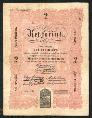 1848 Hungary 2 Forint Note.